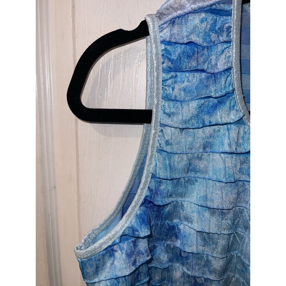 COVINGTON Blouse Sz L Tank Top Scalloped layered Mermaid Fairy y2k ethereal boho - Picture 6 of 8